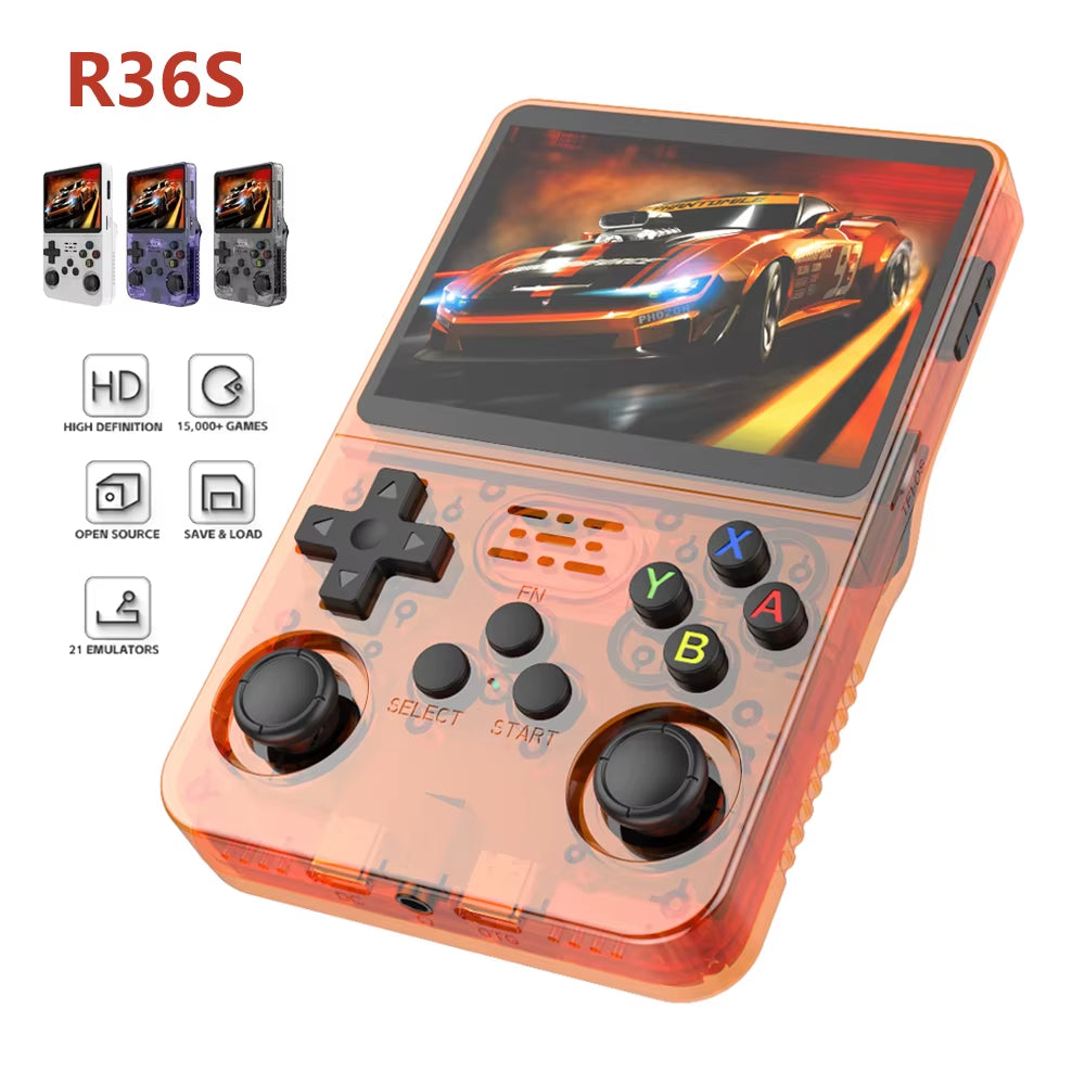 R36S Retro Handheld Video Game Console Linux System 3.5 Inch IPS Screen Portable Pocket Video Player 64GB RG35S plus 128G Gifts